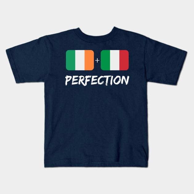 Italian Plus Irish Perfection Mix Flag Heritage Gift Kids T-Shirt by Just Rep It!!